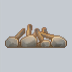 bonfire stone in pixel art style