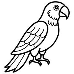 Parrot Pixel line art vector