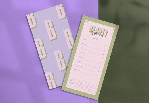 Purple & Green Retro Style Price List Flyer