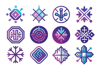 Geometric Design Elements Abstract Vector Icons and Symbols for Branding