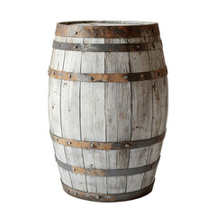 Old wooden barrel isolated on transparent background