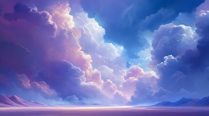 A vibrant, colorful sky filled with dramatic clouds.