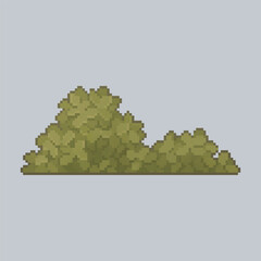green bush in pixel art style