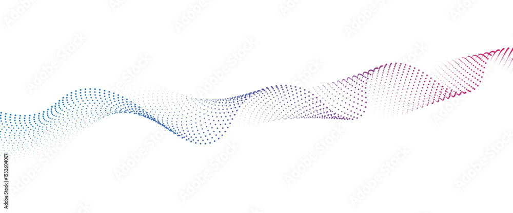 Aufkleber Flowing Dot Wave halftone gradient pattern on transparent background	
