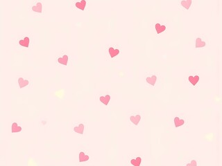 Cute minimalist pastel background with small hearts and polka dots