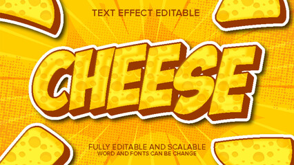 cheese text effect editable vector