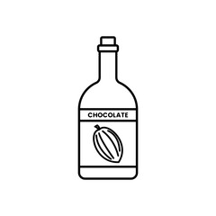 Bottle Cocoa Outline style, a cocoa extract bottle often used in chocolate syrup production, perfect for food packaging and chocolate themed designs.