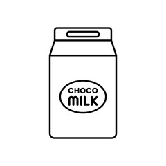 Carton Chocolate Milk Outline style, milk carton packaging used as a chocolate ingredient, perfect for recipe visuals and dairy themed graphics.