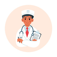 Illustration of a doctor on a white background.