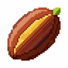 Pixel Art Cocoa Pod Creative Retro Style Digital Illustration