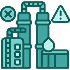 Oil Refinery Shutdown solid icon