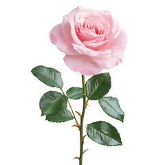 Pink rose isolated on transparent background