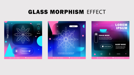 Glass Morphism UI Design with for Mobile App