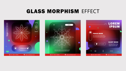 Glass Morphism UI Design with for Mobile App