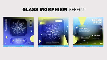 Glass Morphism UI Design with for Mobile App