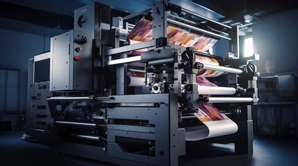 A photo of a flexographic printing press