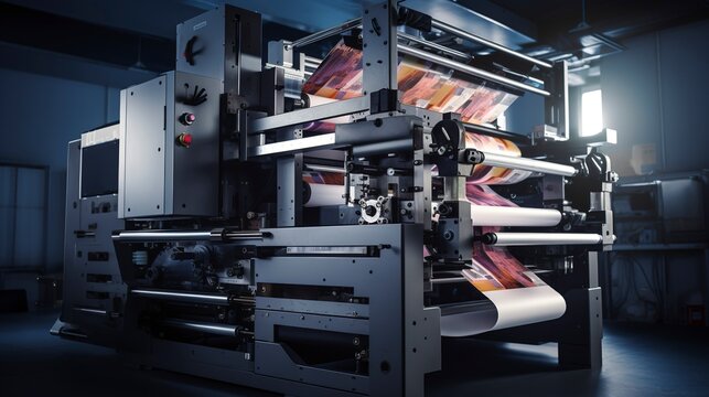A photo of a flexographic printing press