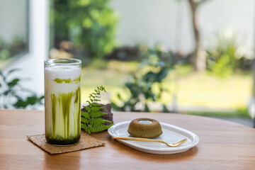 Cozy Café Moment with Iced Green Tea 