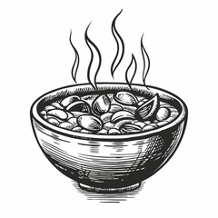 Delicious clam chowder in bowl. Creamy clam chowder recipe includes potatoes, clams, and herbs.  Hot clam chowder perfect for restaurant menus or cookbook.