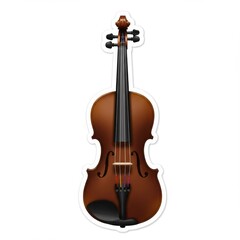 Fototapeta premium Brown Wooden Violin on White Background
