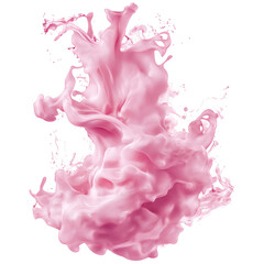 Abstract art pink paint splash wallpaper liquid texture background on transparent background
