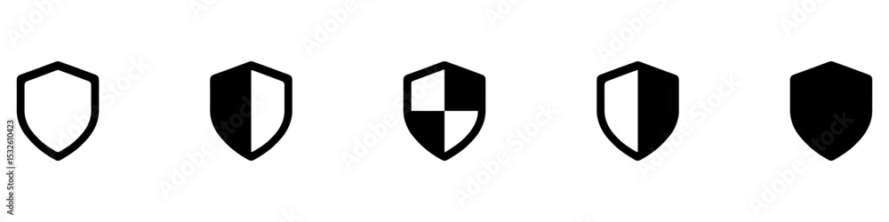 Poster shield icons set. protect shield vector. protect signs different shields icon collection. vector ill