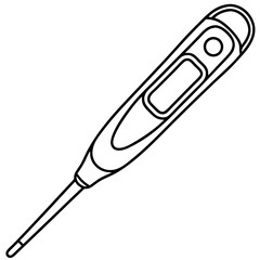 Obraz premium Digital thermometer for measuring body temperature. Medical equipment for healthcare professionals and patients. Accurate digital thermometer provides quick temperature readings.