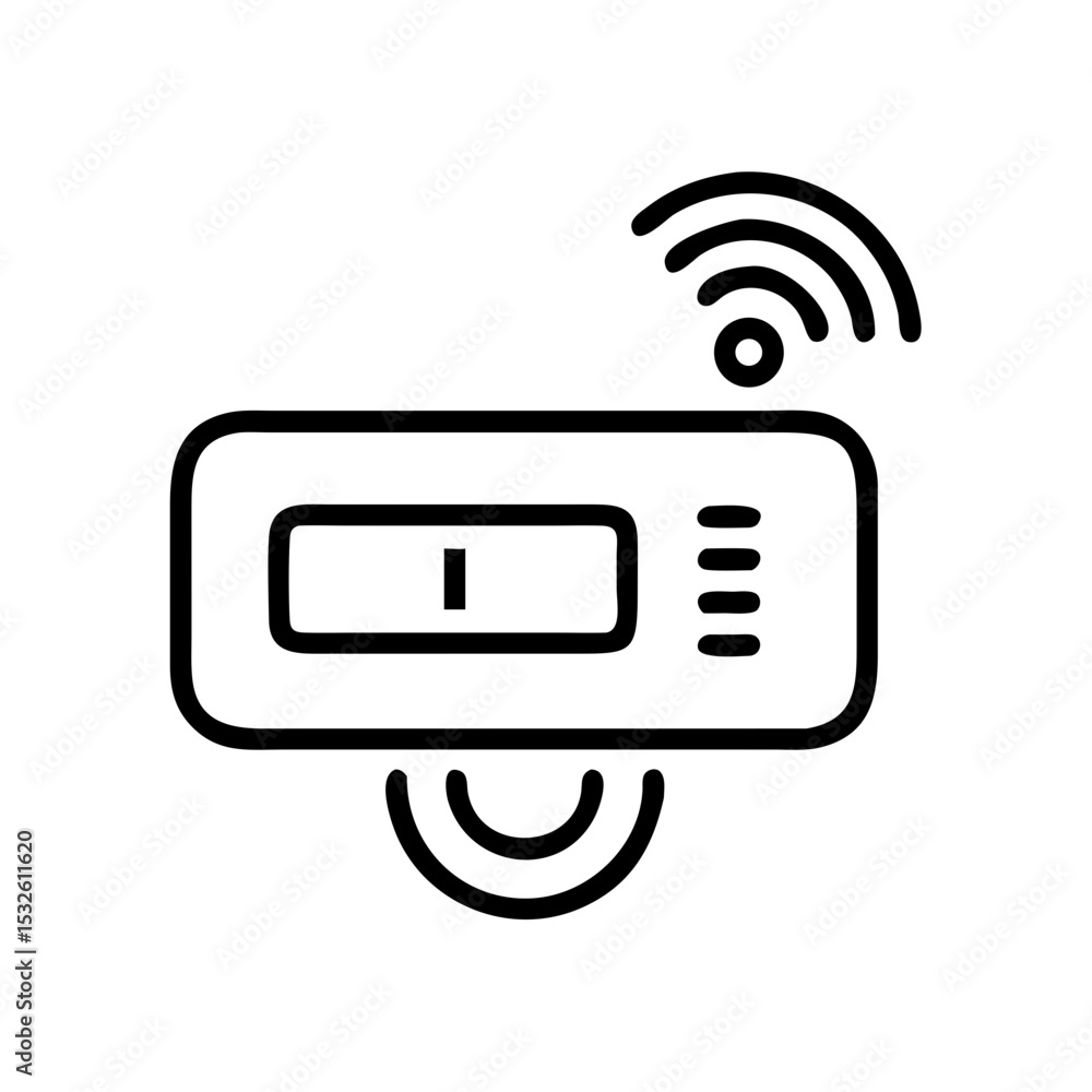 Poster smart thermostat digital control panel display. modern home automation system interface with tempera