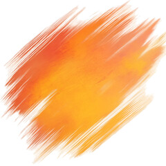 Abstract orange brush stroke background design element for presentations on transparent background