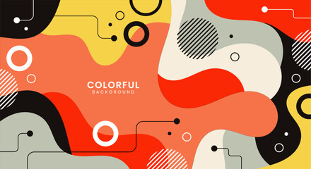 Flat design maximalism colorful background