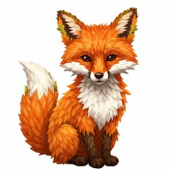 Obraz premium Cute Orange Fluffy Fox Illustration