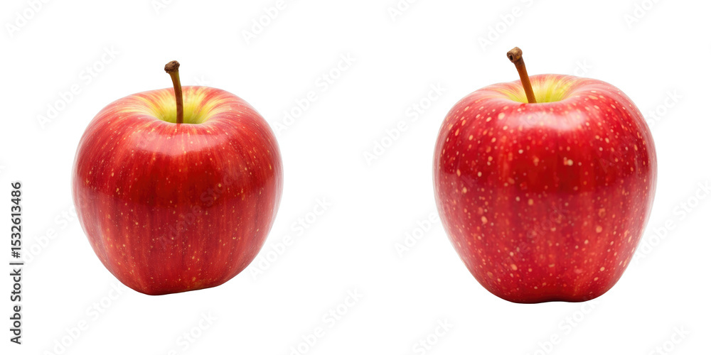 Aufkleber fresh ripe red apples with glossy skin isolated on transparent background showcasing their natural s