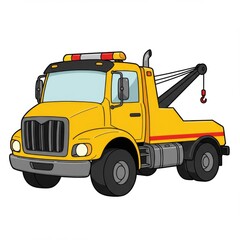 Naklejka premium Yellow Tow Truck Illustration