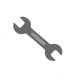 Grey Metal Wrench Illustration on White Background