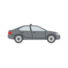Fototapeta premium Grey Sedan Side Profile Illustration