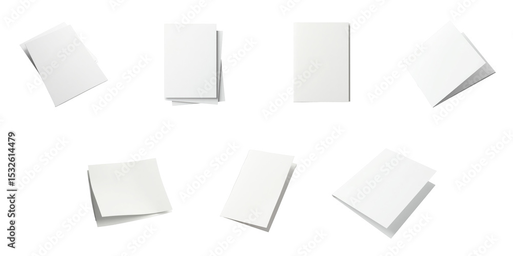 Poster a6 invitation card and flyer mockup collection in various orientations with a textured design, isola