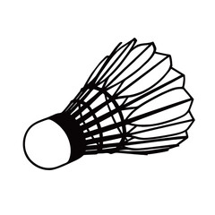 image of a shuttlecock silhouette on a white background
