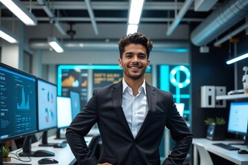 Happy smiling Businessman Posing for a professional headshot
