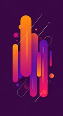 Funky abstract visual with glowing orange, pink, and purple elements, perfect for creative projects