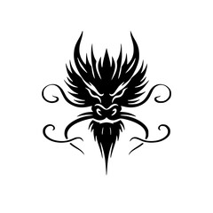 Minimalistic Dragon Head Silhouette for Chinese New Year – SVG Vector