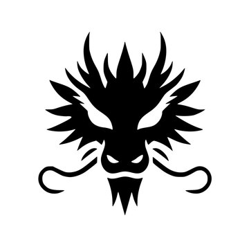 Minimalistic Dragon Head Silhouette for Chinese New Year &ndash; SVG Vector