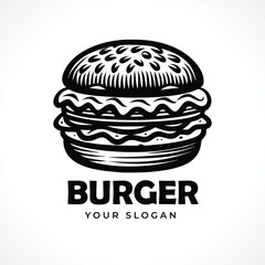burger illustration logo  icon