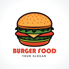 burger illustration logo  icon