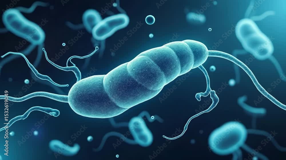 Aufkleber helicobacter pylori concept ,microscopic bacteria exploring complex organisms and their unique struc