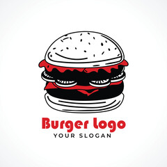 burger illustration logo  icon
