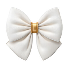 Elegant White Ribbon Bow with Gold Accent for Stylish Decoration and Craft Projects