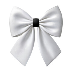 Elegant White Bow with Black Center for Gift Wrapping and Decoration Purposes