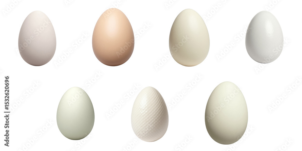 Poster assorted collection of easter eggs in various colors and textures arranged in a grid format on a dar