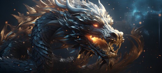 Galaxy Version of lotus dragon world, ai generative