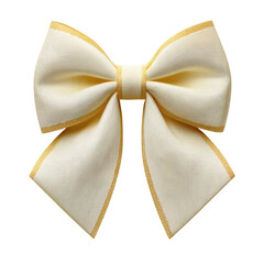 Elegant Cream Ribbon Bow with Gold Edging for Crafts, Decorations, Gift Wrapping and Fashion Accessories